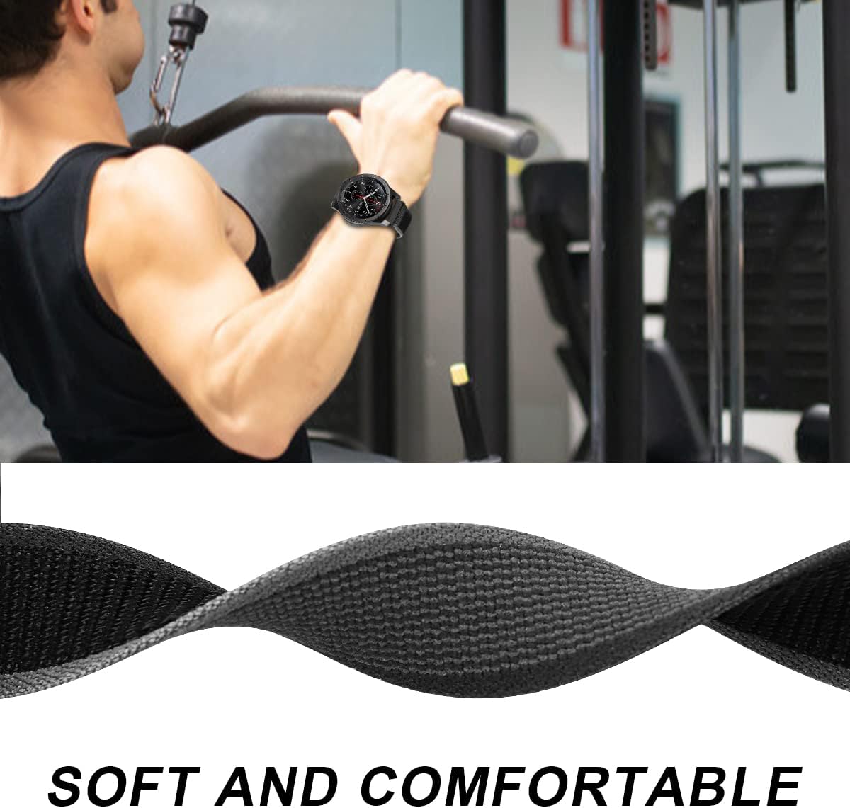 MroTech Trail Loop – Correa deportiva de nailon ajustable de 0.86 pulgadas, compatible con Samsung Galaxy Watch de 1.81 pulgadas, Galaxy Watch 3 de