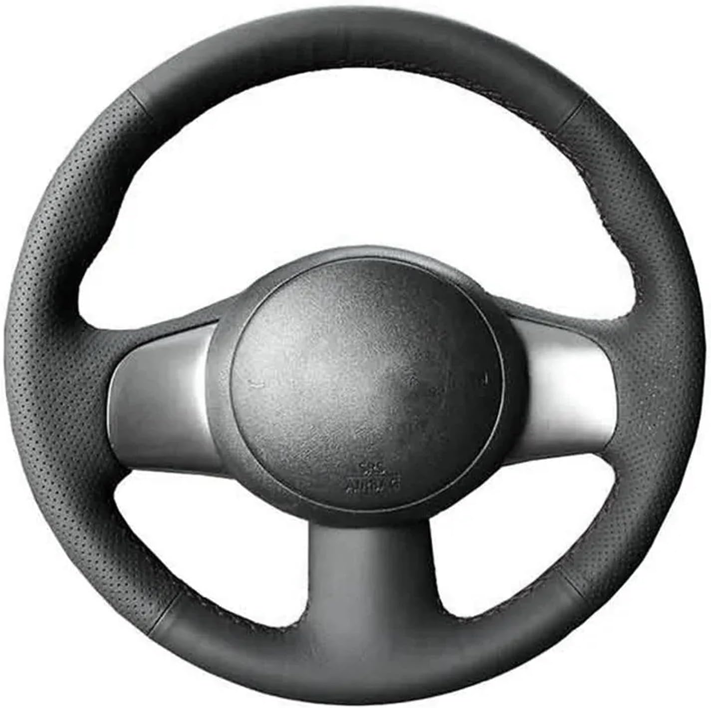 Cubierta de volante de coche de cuero de microfibra negra cosida a mano, ajuste para Nissan March Sunny Versa 2013 Almera accesorios de coche