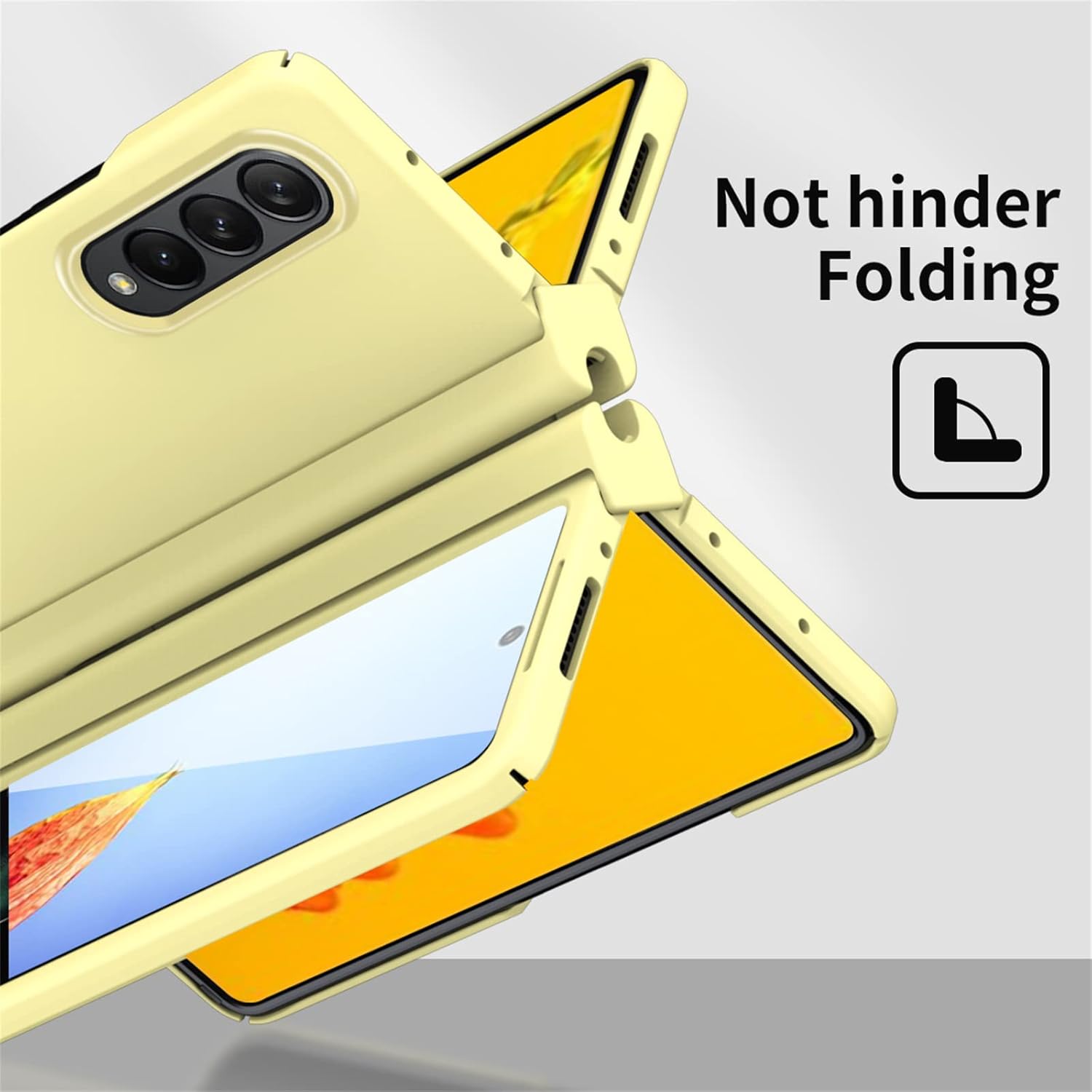 Funda para Galaxy Z Fold 4, soporte para bolígrafo con bisagra S, funda rígida de policarbonato integrado para S Pen de repuesto, compatible con