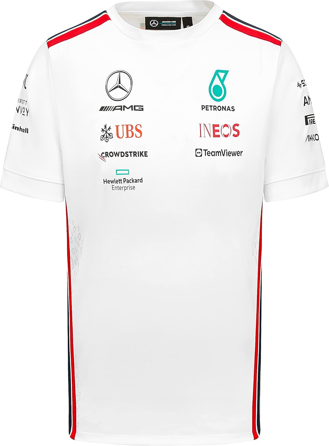 Mercedes AMG Petronas Formula One Team – Camiseta Team 2023 – Blanco – Hombre – Talla 3XL, Blanco