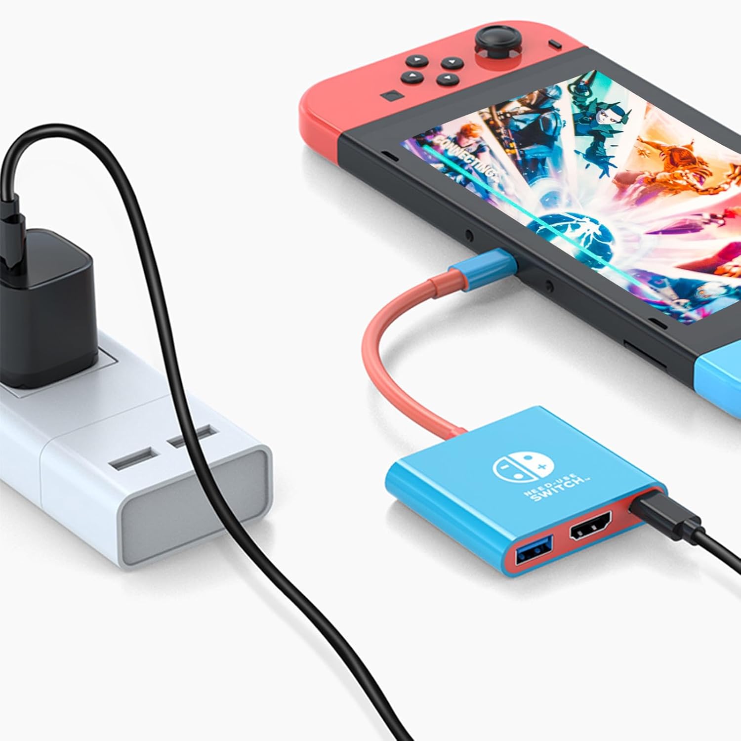 YLVOTER Adaptador de estación de acoplamiento para Nintendo Switch, estación de acoplamiento de TV portátil 3 en 1 de repuesto para Switch Dock
