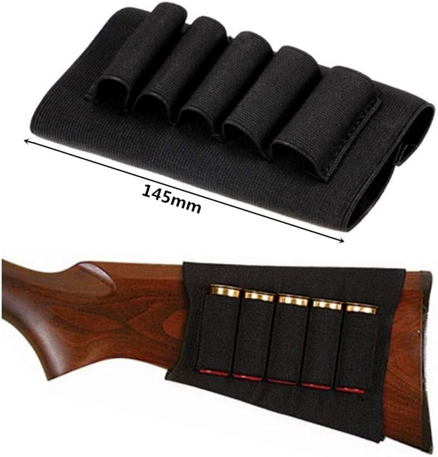 Alta Elasticidad Escopeta Butt Stock 1220 GA Shell Cartucho Titular 5 Shellspara Escopeta Shell Holder