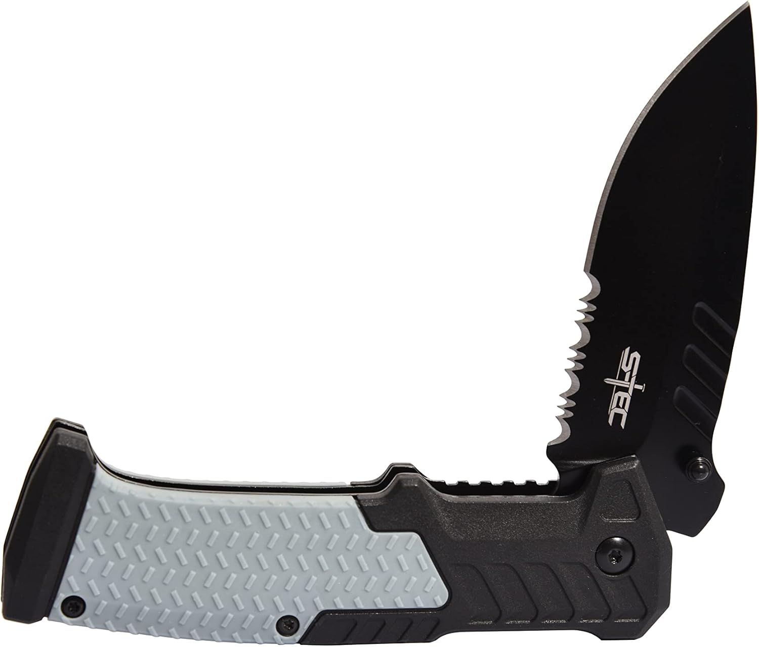 S-TEC Cuchillo plegable asistido de la serie Recon de 8.25 pulgadas con ABS y mango de goma, varios estilos y colores para elegir, (TS014 gris claro)