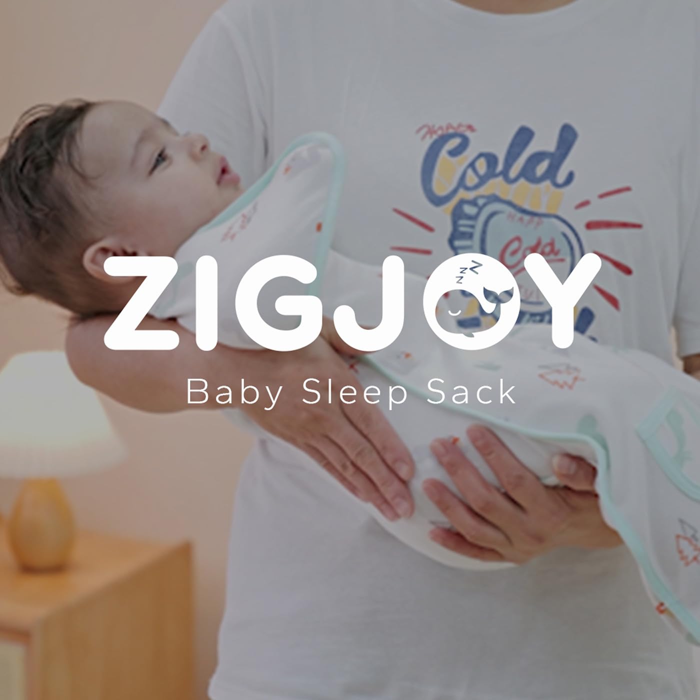 ZIGJOY Saco de transición para bebé, con cierre de 2 vías, 100% algodón, para dormir mejor, 1.0 TOG, dinosaurio, 0-3 meses