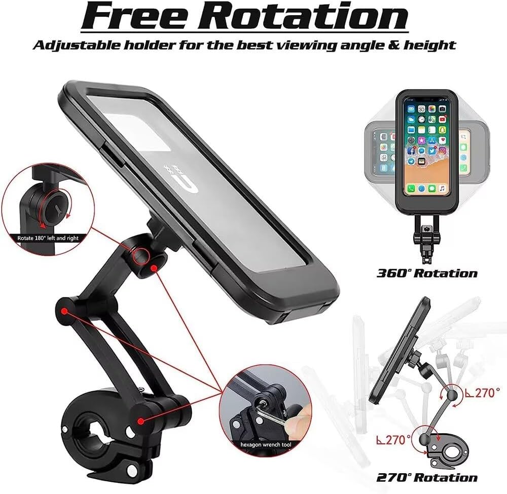 Soporte impermeable para bicicleta de teléfono para Motorola Moto E22s E32 E32s G G Power G14 G200 G22 G32 G41 G42 G51 G52 G62 G71 G71s G82 S30 Pro