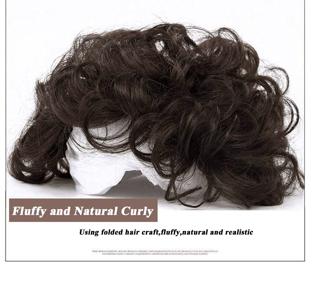 Peluca de cabello humano corto para mujer, con cierre de cabello rizado, postizo superior con clip, pieza de repuesto de cabello natural para