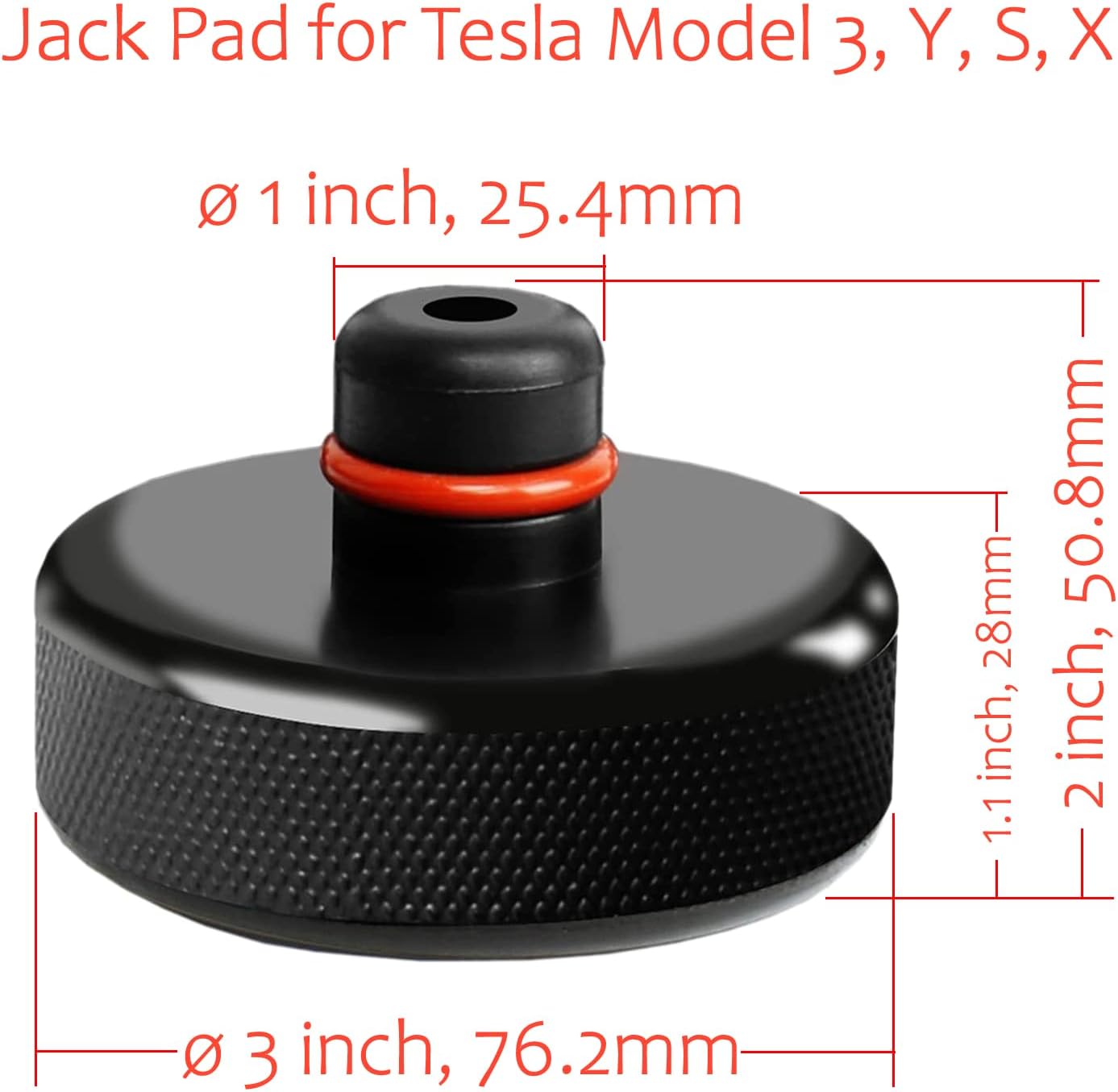 YEEBEY Almohadilla de goma compatible con Tesla Modelo 3SXY, adaptador de punto Jack Pad con una funda de almacenamiento Accesorios