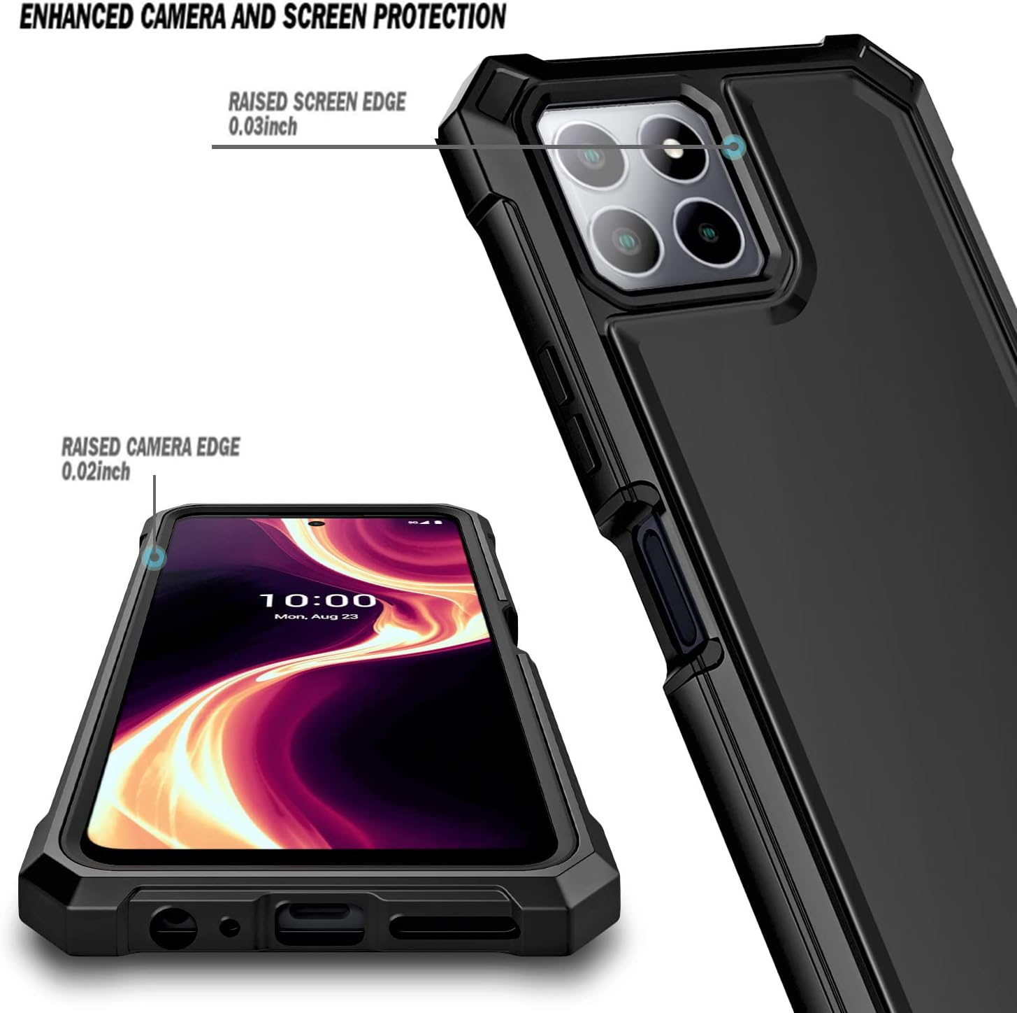 NZND Funda para Boost Mobile Celero 5G Plus 2023 de 7.0 pulgadas (solo versión grande) con protector de pantalla incorporado, funda protectora de