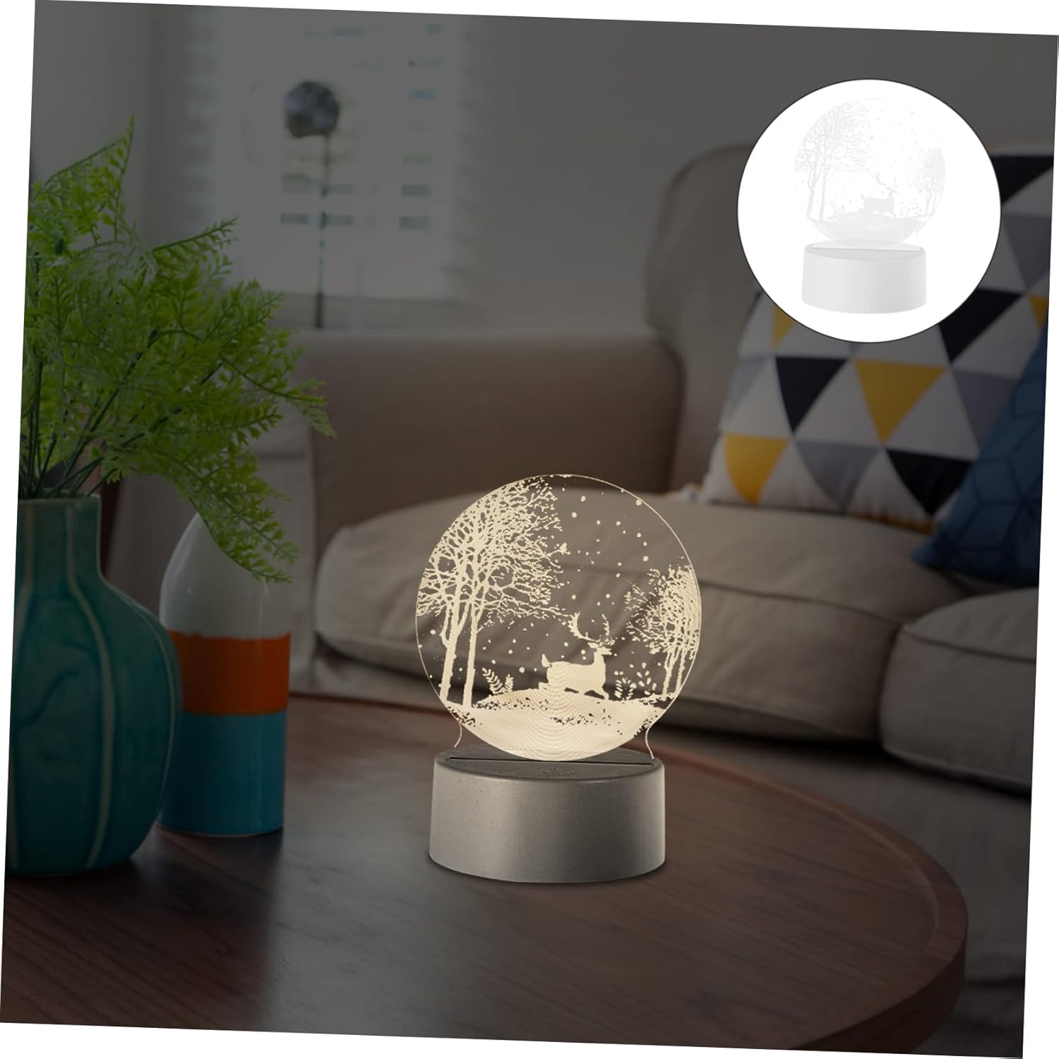 Angoily 1pc Christmas Night Light Chic Night Light Christmas Table Lamp Led Illusion Lamp Bedside Light Lamp Christmas 3D Lamp Decor Led Night Light