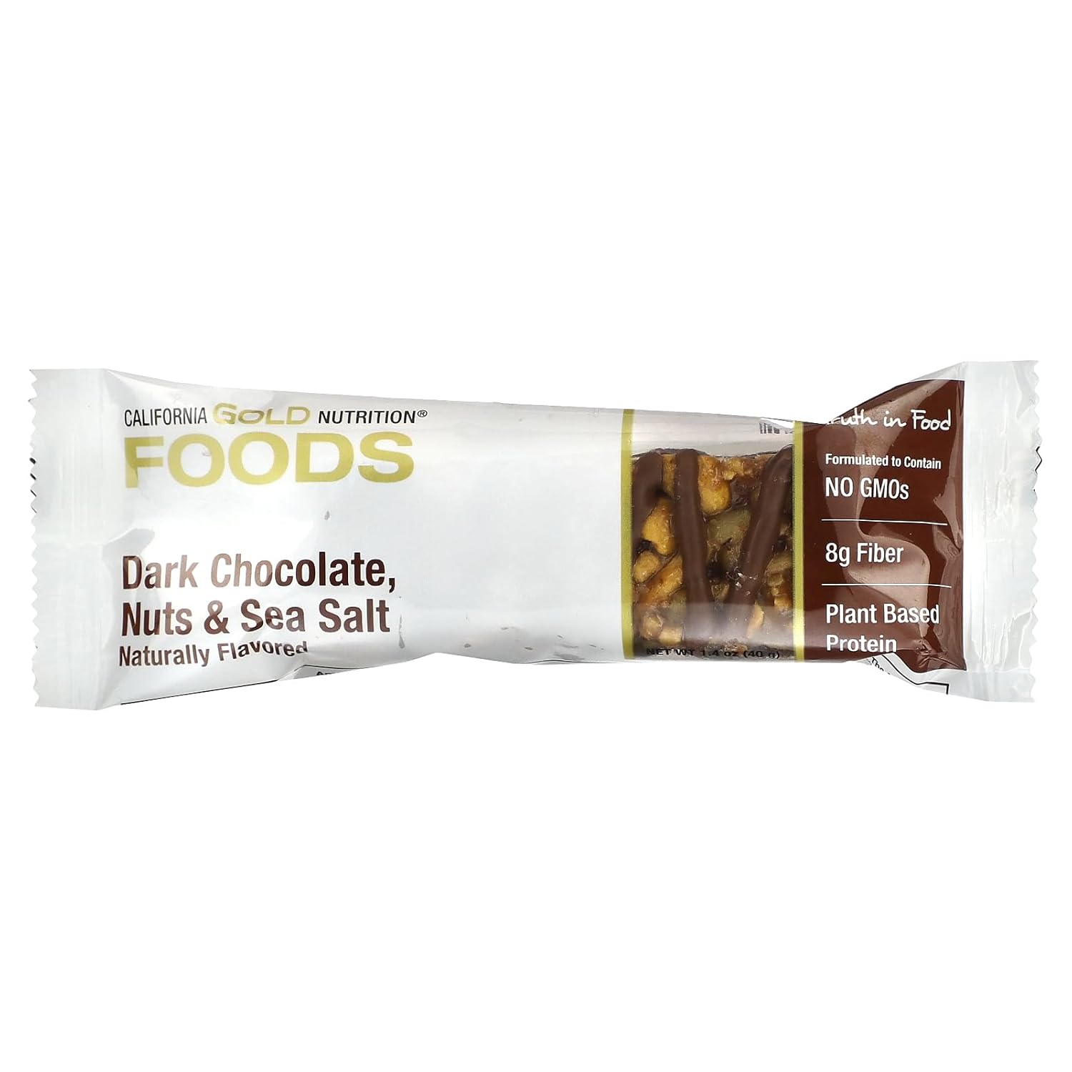 Alimentos – Barra de oro de chocolate negro, nueces y sal marina, 12 barras, California Gold Nutrition