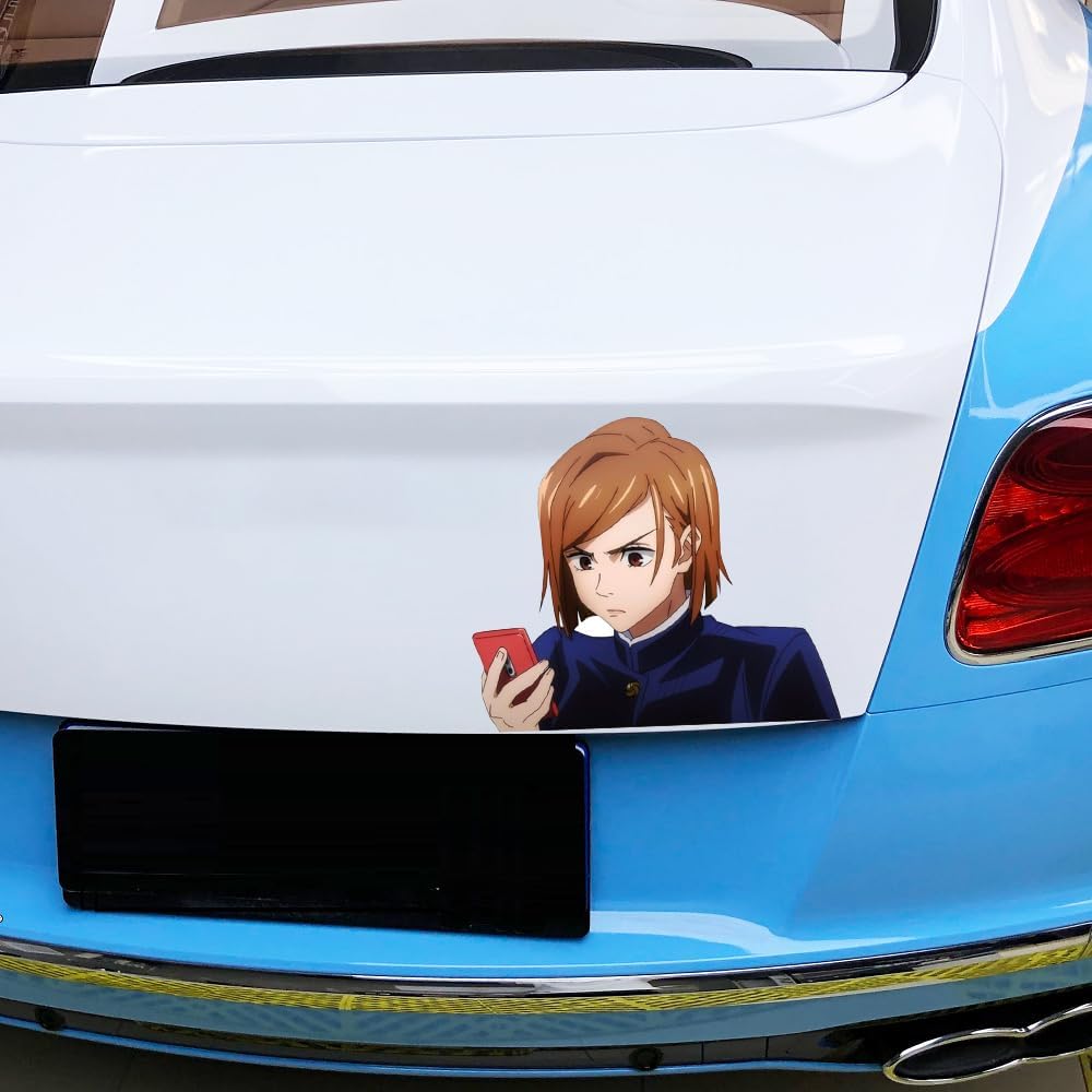 Calcomanías de coche de anime Angry Nobara de 5.1 pulgadas para campanas de automóvil, tapa de depósito de combustible, tapa de maletero, botella de