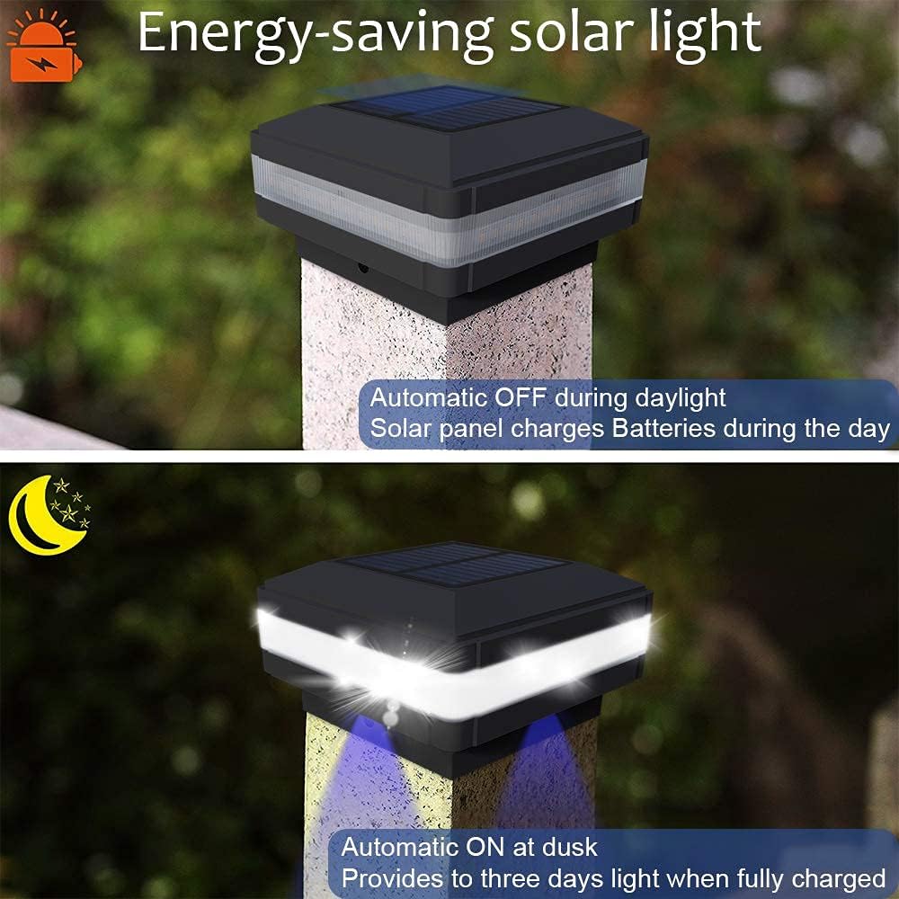 FVTLED Luces solares para exteriores, LED Flexfit con energía solar, para valla, cubierta de valla, se adapta a postes de madera de 3.5 x 3.5, 4 x