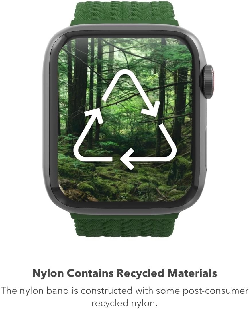 ZAGG Gear4 – Correa elástica trenzada Solo Loop – Verde bosque, compatible con Apple Watch de 1.65, 1.73 y 1.77 pulgadas, correas elásticas para