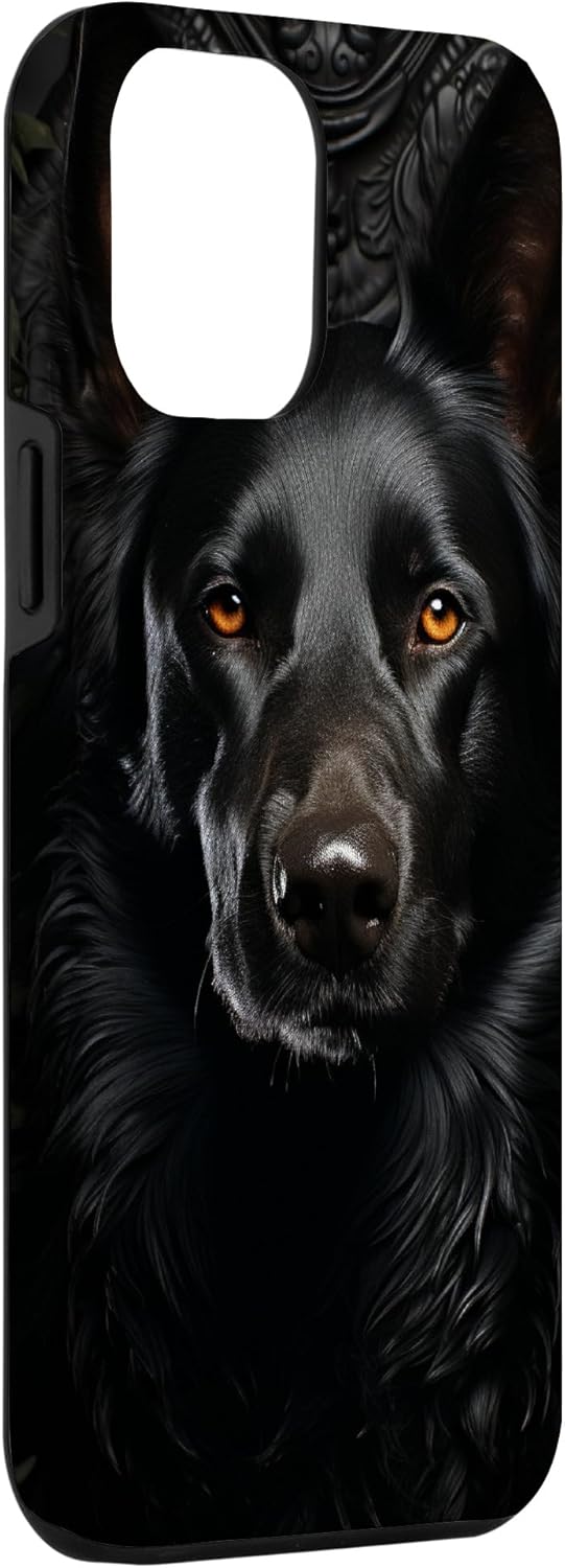Funda para iPhone 13 Pro Max Black German Shepherd