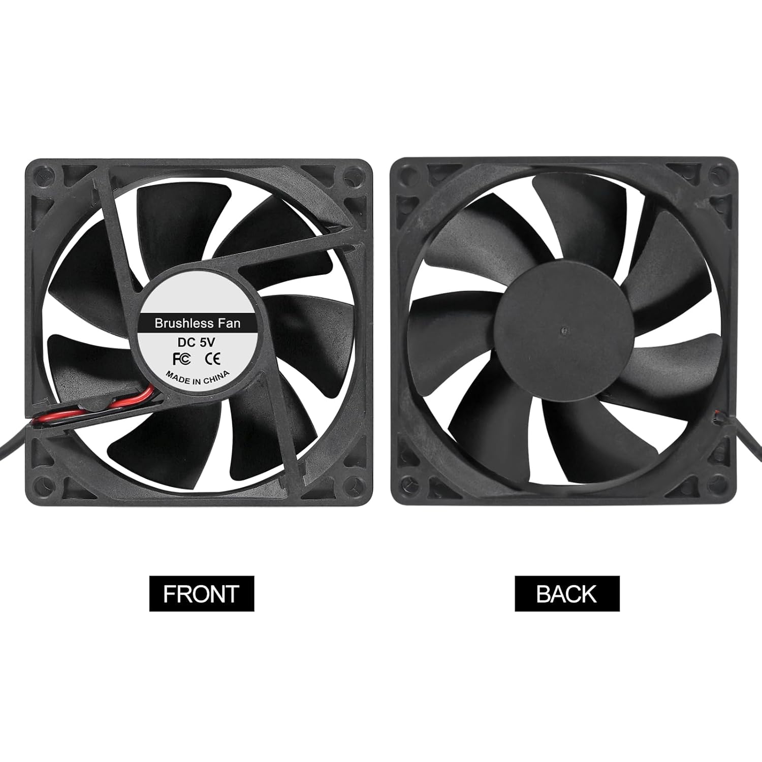 4 unids 8025 Ventilador de enfriamiento 3.150×3.150×0.984 in DC 12V Cooler Ventilador sin escobillas Ventilador 3.150 in XH2.54 2Pin para DIY PC