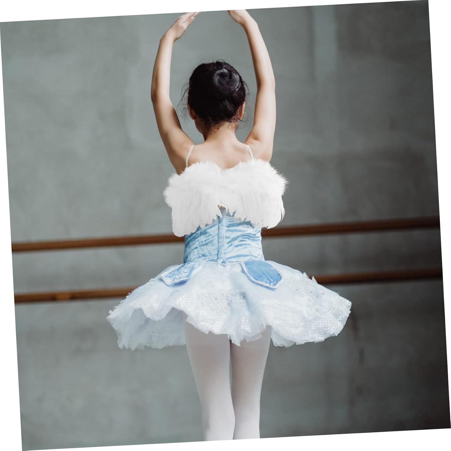 Abaodam 5 Sets Angel Wings Hair Band Princess Wings Kids White Wing White Plume Wings Fairy White Wings Kids Scrunchies Cosplay Costume Wing