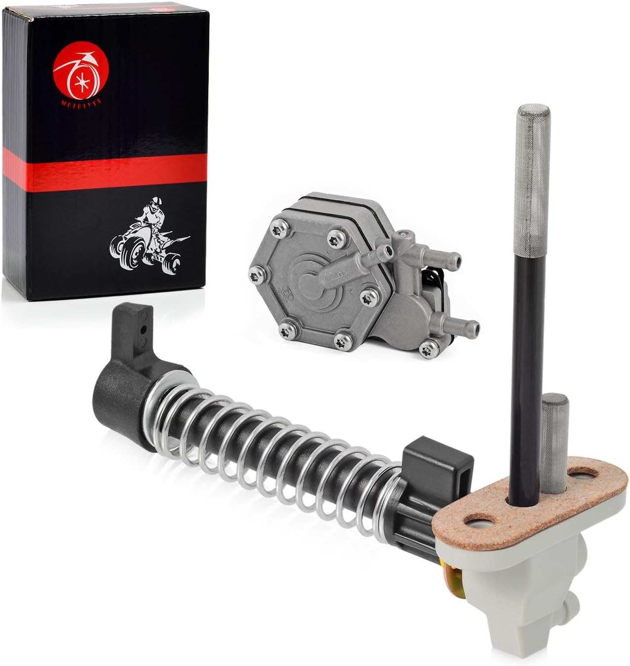 Bomba de combustible y válvula de combustible Petcock y pomo de palanca Kit de resorte para Polaris Scrambler 500 1998-2001 Magnum 425 1997-1998 Big