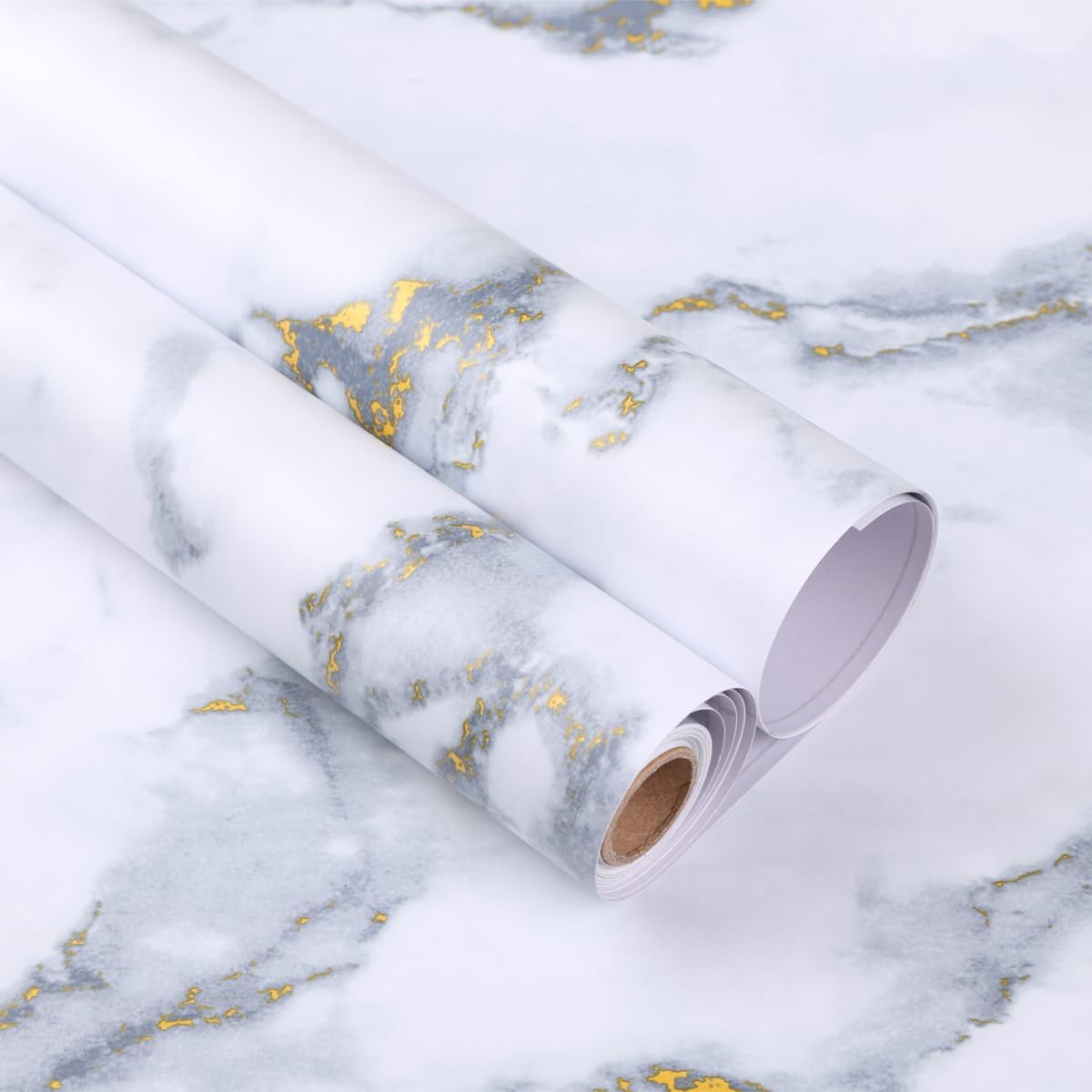 Papel de contacto de mármol gris texturizado autoadhesivo de PVC extraíble para baño, encimeras de cocina, armarios, muebles (17.7 x 78.7 pulgadas