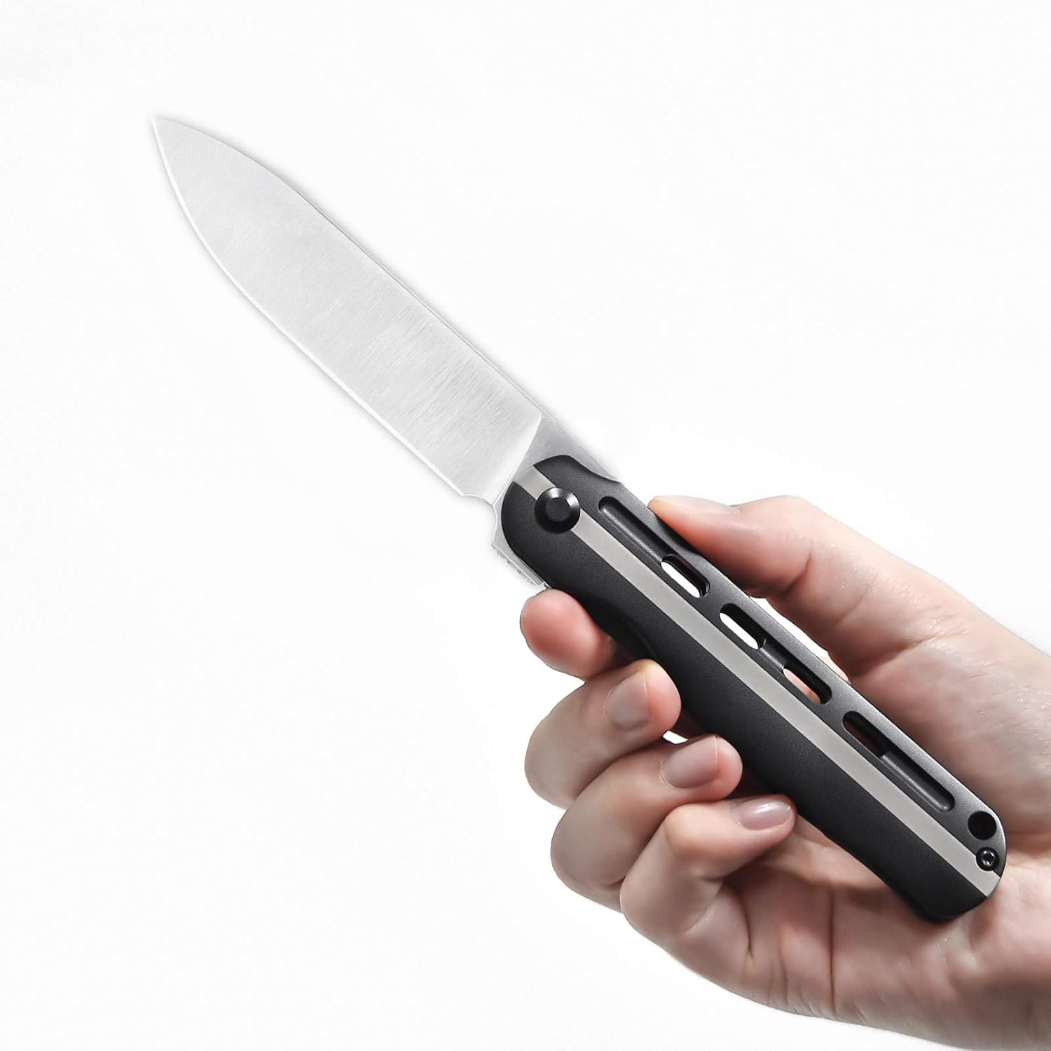 Kizer Cuchillos plegables de titanio, hoja S35VN y mango negro con clip de bolsillo, Lätt Vind Ki4567A1