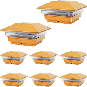 Paquete de 8 lámparas solares de cobre para jardín al aire libre, 4 x 4, LED, para poste, cubierta de poste, luz cuadrada, luz de paisaje, césped, Paquete de 8 lámparas solares de cobre para jardín al aire libre, 4 x 4, LED, para poste, cubierta de poste, luz cuadrada, luz de paisaje, césped,
