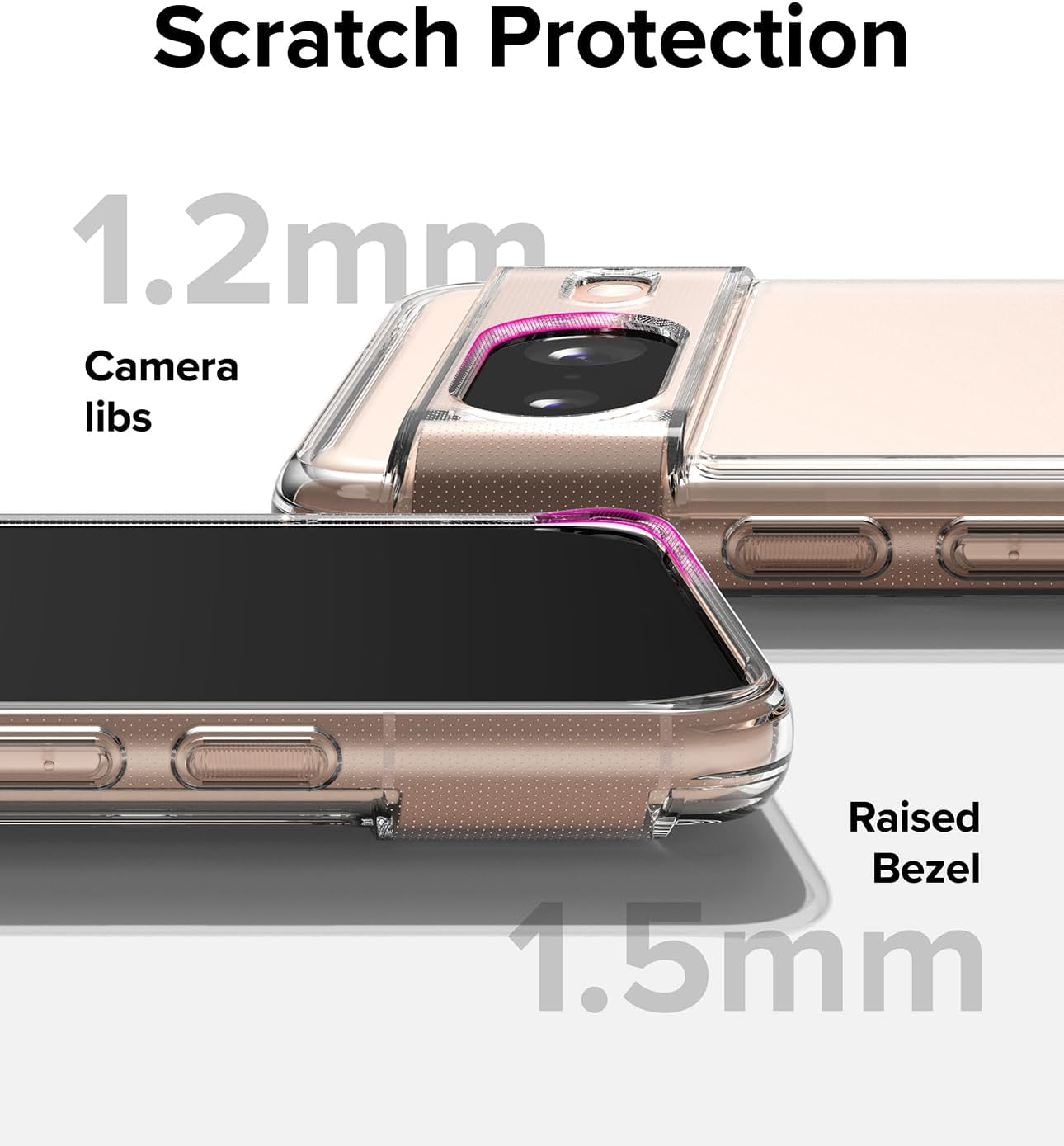 Ringke Fusion evita manchas grasas Compatible con Google Pixel 8, tecnología antihuellas fáciles de sostener, se siente aterciopelada suave funda