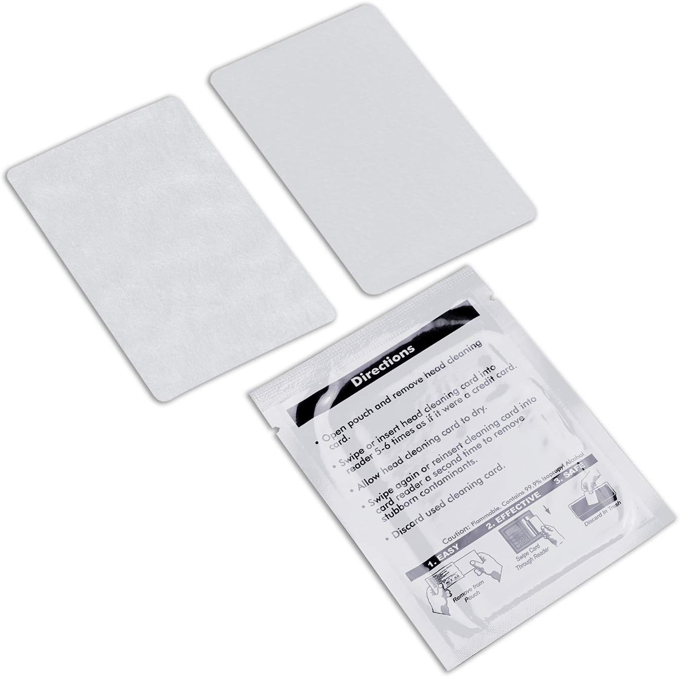 Tarjetas de limpieza CR80, limpiador de lector de tarjetas de doble cara, tarjetas de limpieza de terminales de deslizamiento POS CK-CR80 (25 piezas)