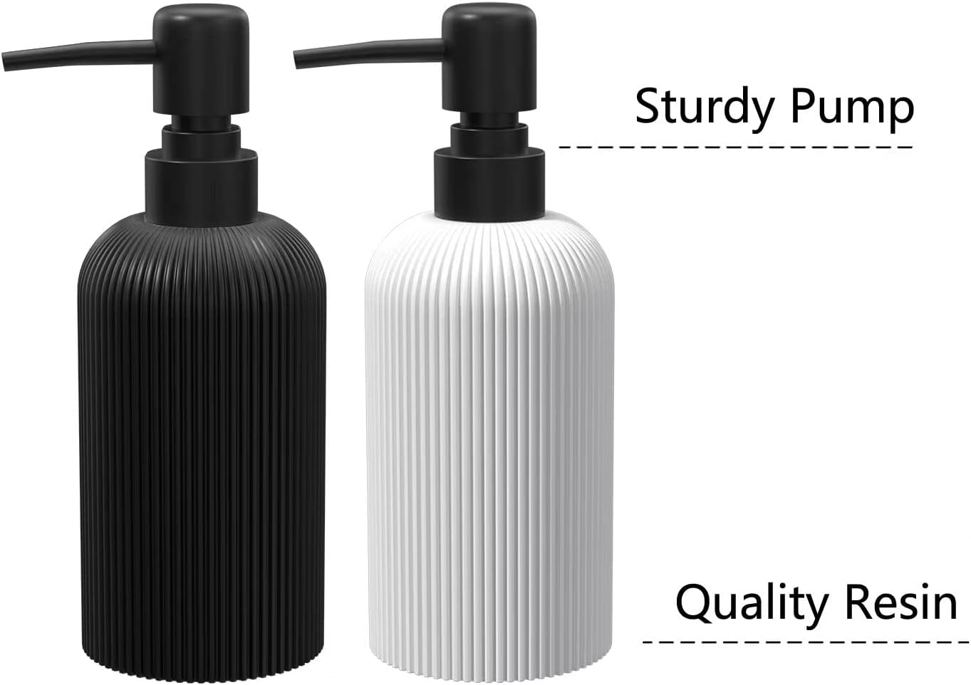 LKKL Paquete de 2 dispensadores de jabón, dispensador de jabón para platos y dispensador de jabón de manos para cocina y baño, dispensador de jabón