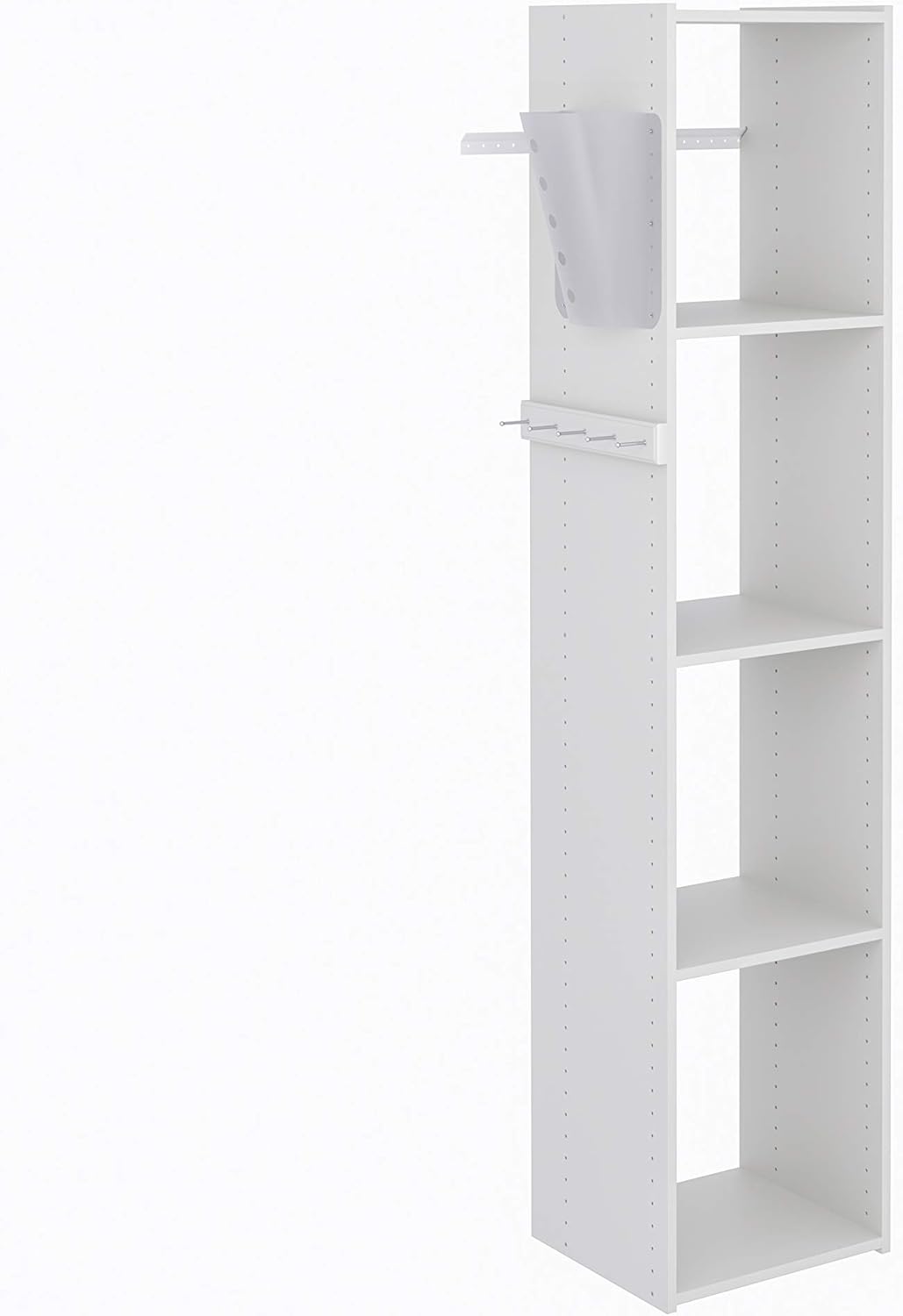 Easy Track 680103-WH Organizador de armario utilitario, kit de armario de 5 estantes, montaje en pared, estantes ajustables, estantería para