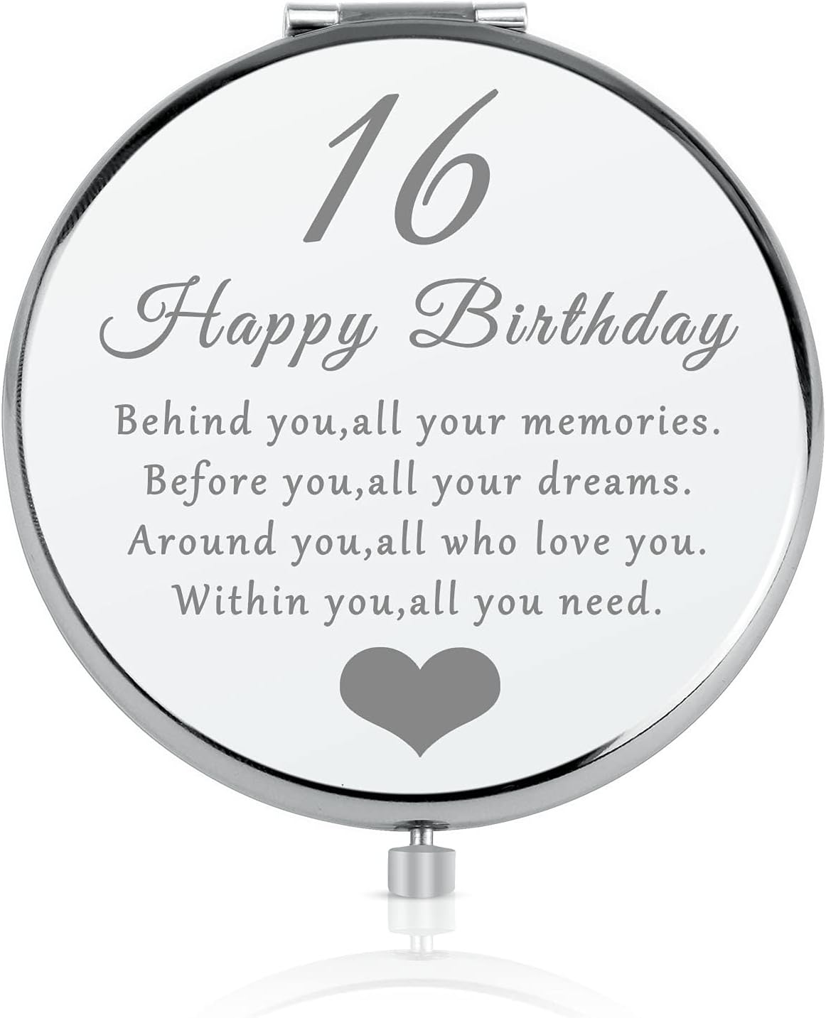 Idea de regalo de cumpleaños 16 para niñas de 16 años, regalo de feliz cumpleaños para hija, nieta, sobrina, hermana, amigas, espejo de maquillaje