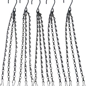 Cadena de repuesto para macetas de flores con ganchos para comederos de pájaros, macetas, faroles y adornos, 5 unidades, longitud a elegir (24 Cadena de repuesto para macetas de flores con ganchos para comederos de pájaros, macetas, faroles y adornos, 5 unidades, longitud a elegir (24