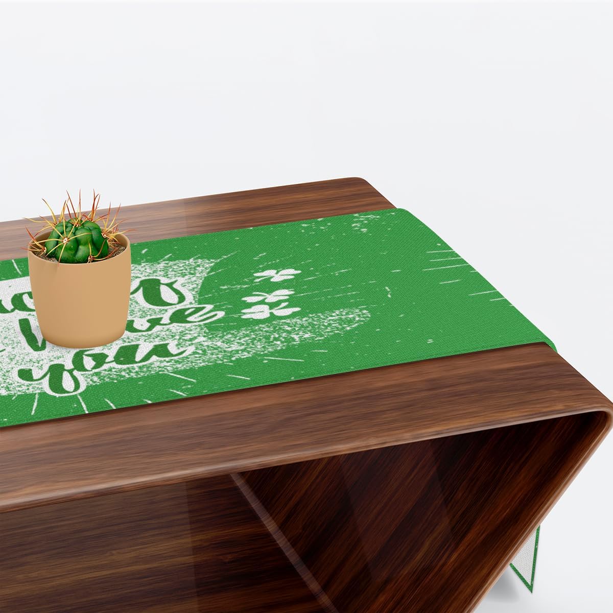 Camino de mesa del día de San Patricio, mantel de lino rústico para cocina de granja, cena, eventos, fiesta, decoración de mesa de vacaciones, 13 x
