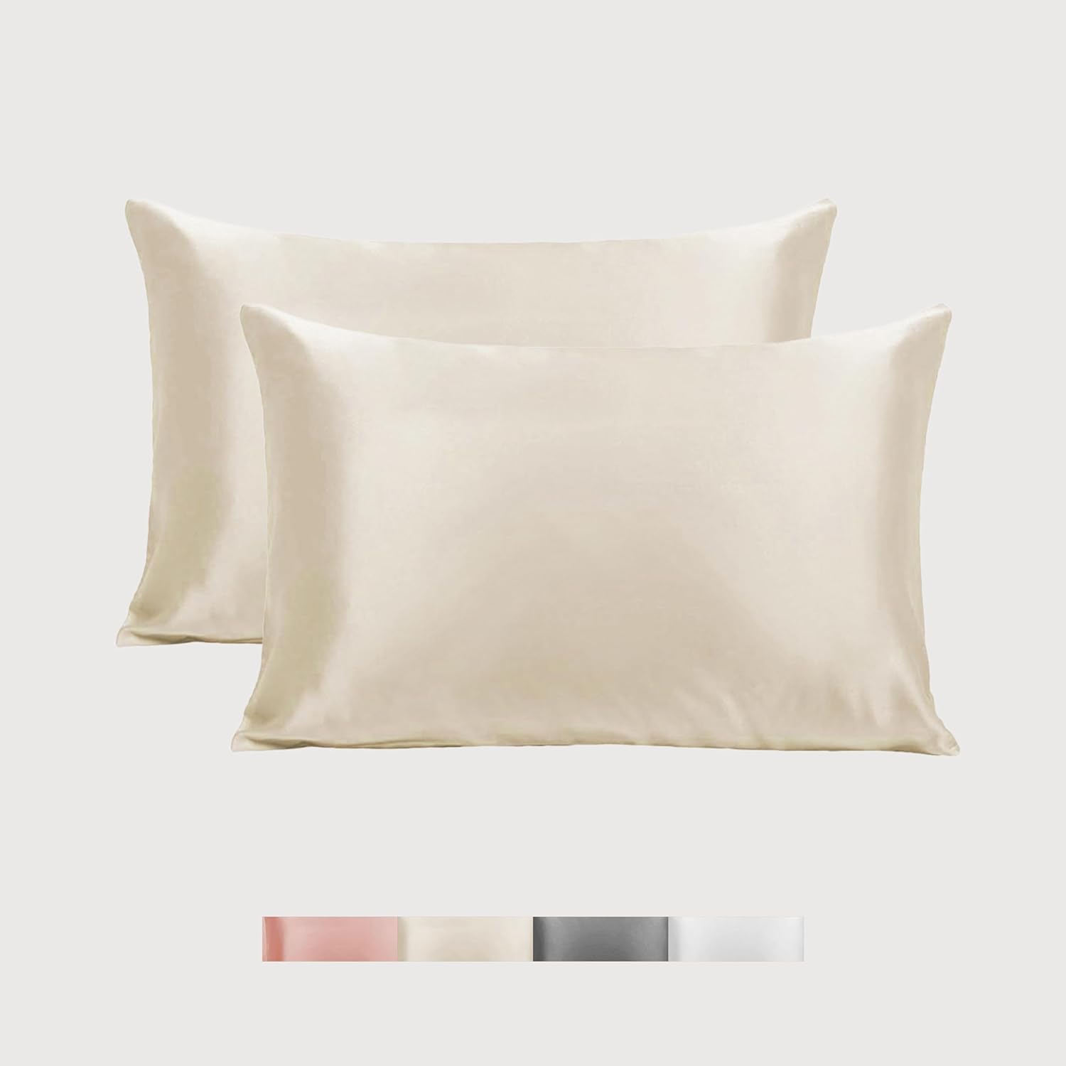 NGHT Paquete de 2 fundas de almohada de satén para piel y cabello, dos fundas de almohada súper suaves para un mejor sueño y cabello, 30 x 20