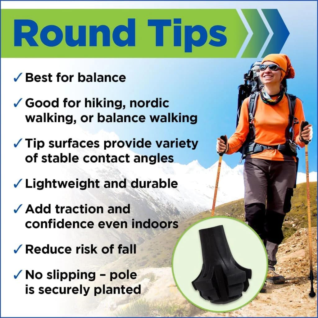 York Nordic Motivator – Bastones de senderismo para equilibrio y rehabilitación, agarres de estabilidad patentados, ligeros, ajustables y plegables,
