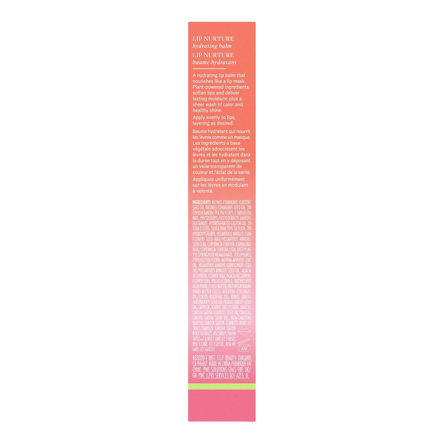 Well People Lip Nurture – Bálsamo hidratante para hidratación y color transparente vibrante, calma y suaviza los labios, vegano y libre de crueldad,
