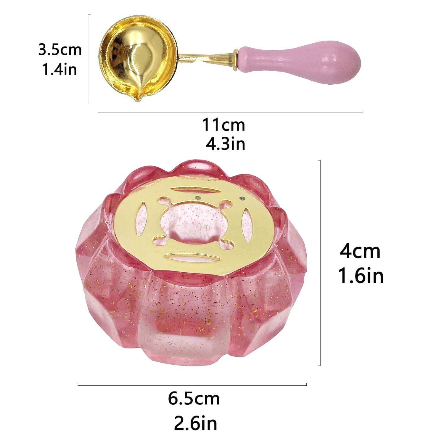 Sello en forma de loto, herramienta de horno de fusión de cera, soporte calentador de sello de cera con cuchara de sello de cera para boda, sello de
