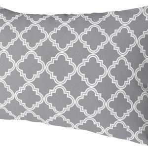 Almohada de exterior para tumbona, diseño marroquí gris, impermeable, para reposacabezas con inserto y correa elástica ajustable para playa, Almohada de exterior para tumbona, diseño marroquí gris, impermeable, para reposacabezas con inserto y correa elástica ajustable para playa,