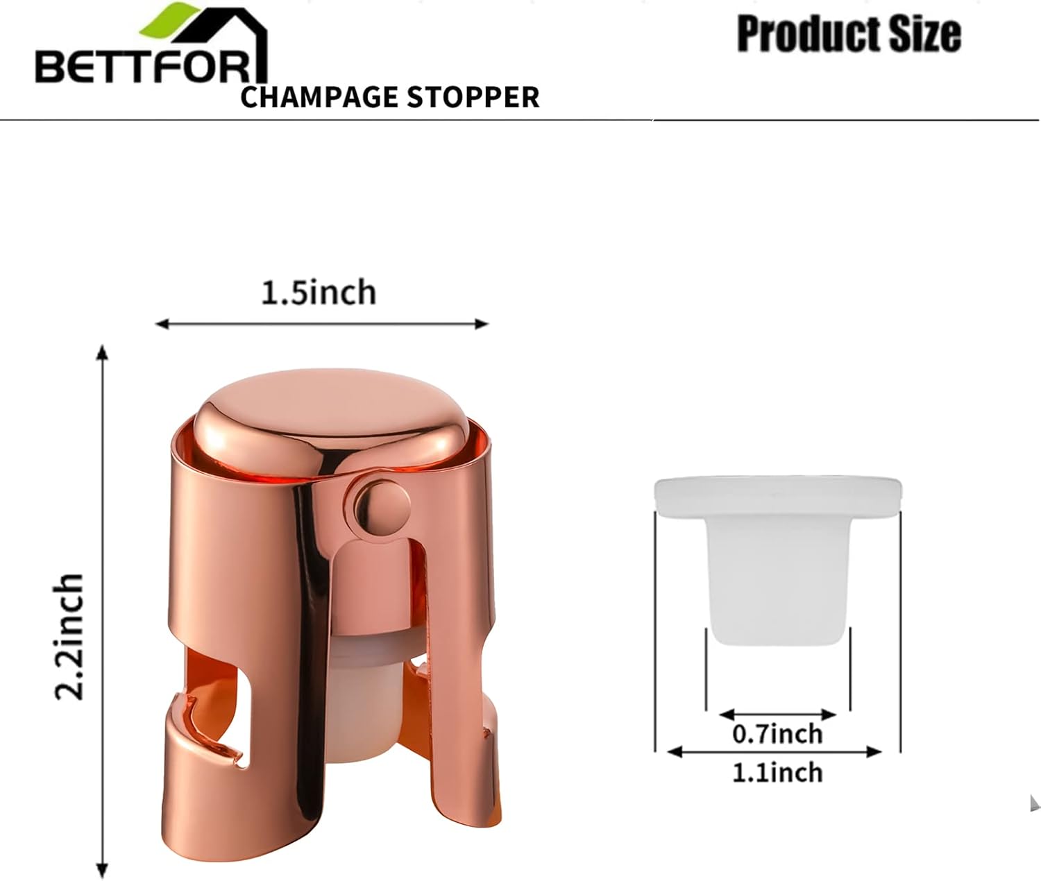 Tapones de champán con protector de champán de acero inoxidable con silicona de grado alimenticio a prueba de fugas que se mantienen frescos,