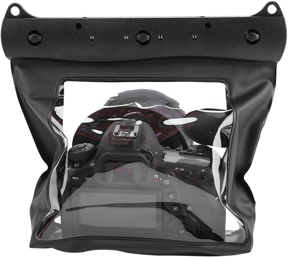 Caja impermeable de la carcasa de la cámara 65.6 ft Bolsa protectora submarina para Canon para Nikon DSLR SLR cámara sin espejo (negro)