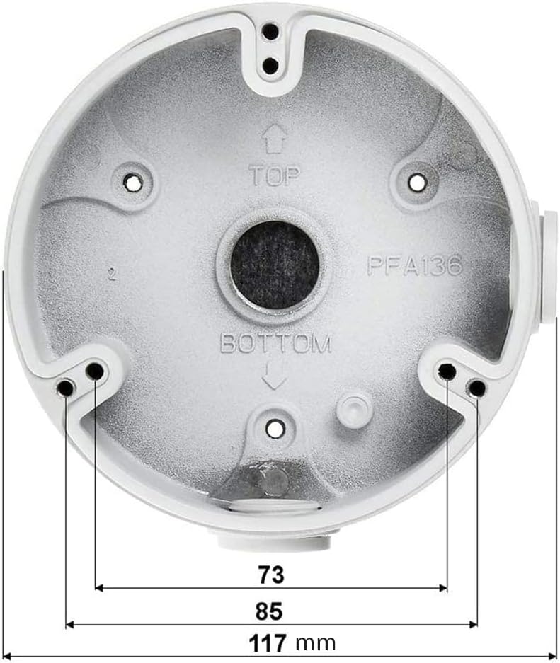 PFA136 Caja de conexiones para cámara Dahua IP Dome y Eyeball Camera, Whtie, paquete de 1