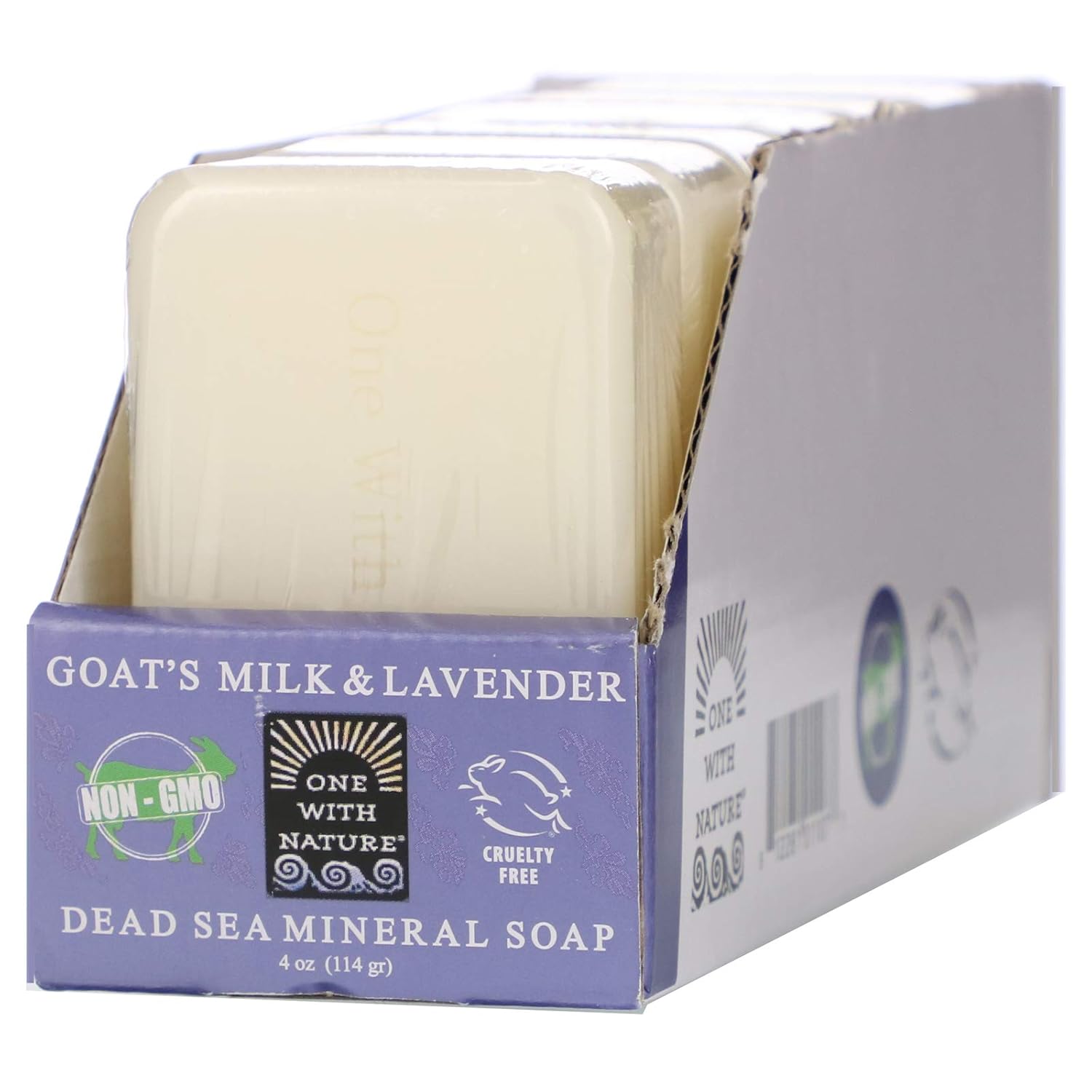 One with Nature Jabón mineral del Mar Muerto, leche de cabra y lavanda, 6 barras, 4 oz (114 g) cada una