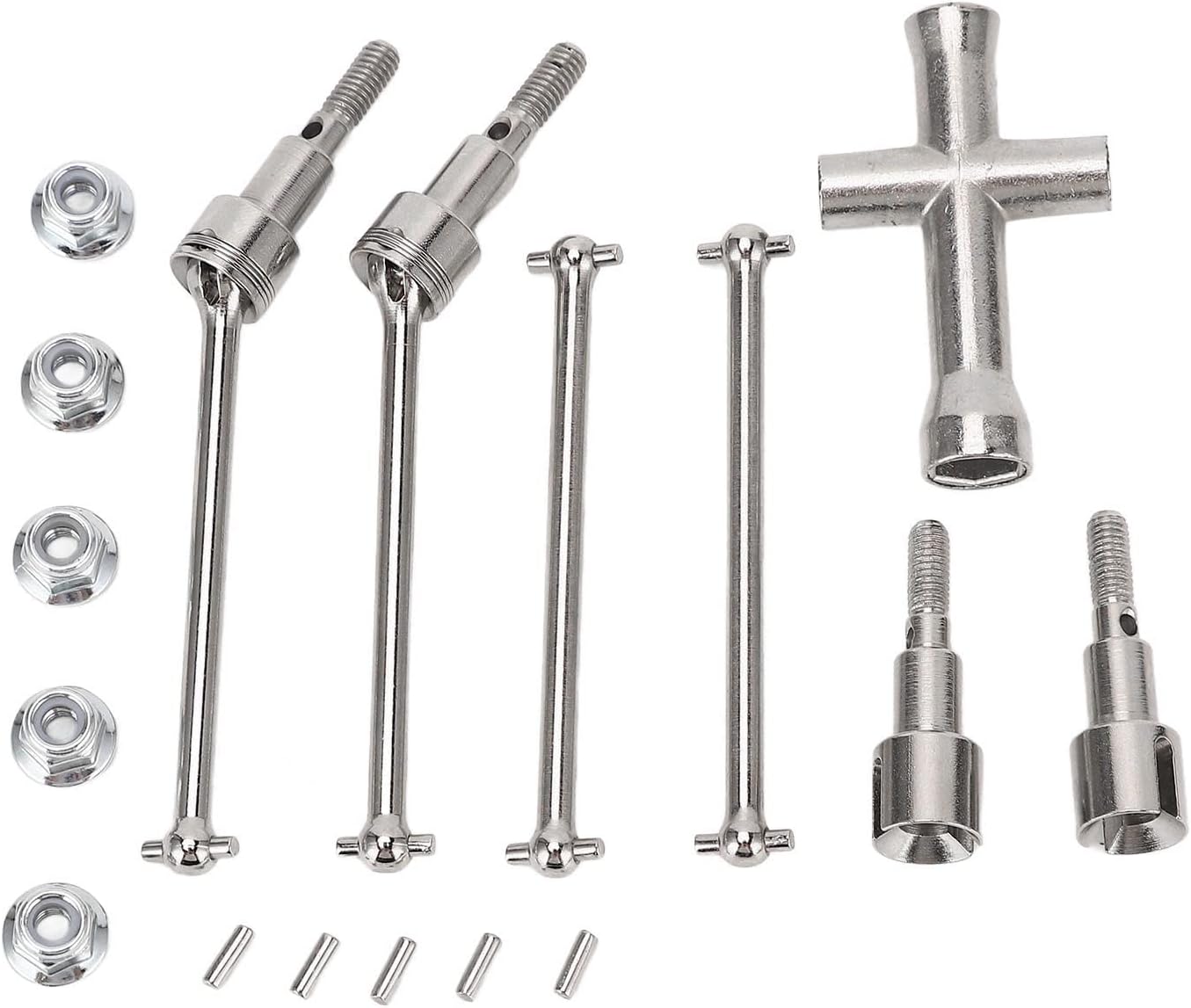VGEBY Eje de transmisión de coche RC, acero de alta resistencia RC coche delantero trasero Dogbones eje de transmisión para SCY 116 16103 16201