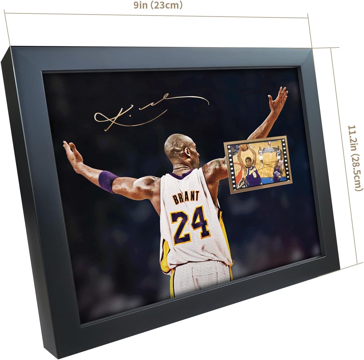sufenvera Kobe Bryant – Póster enmarcado para fanáticos del baloncesto en cumpleaños, Navidad, Día del Padre, 10 x 8 pulgadas
