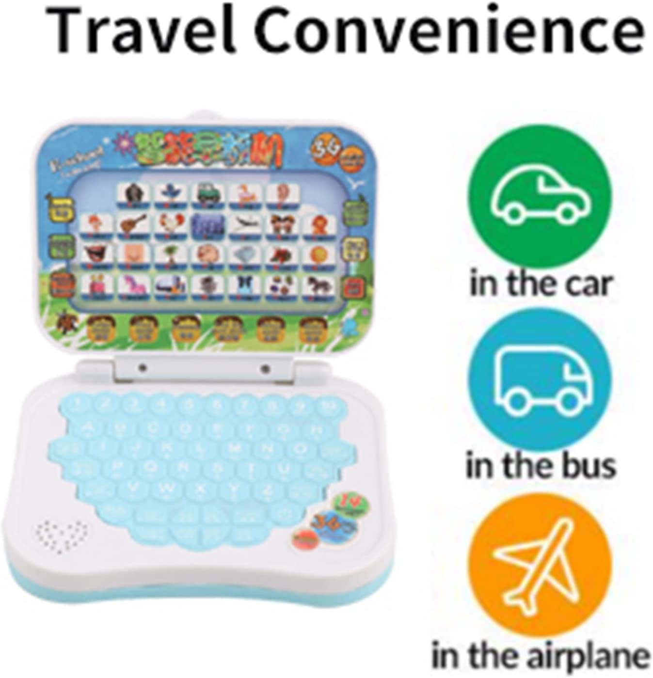 Alomejor Portátil para niños, bebé bilingüe educativo electrónico aprendizaje juguetes niños juego de computadora para regalos