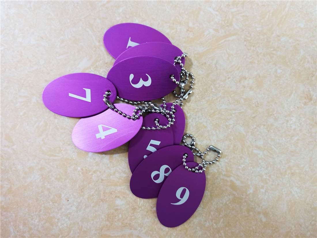 Etiqueta ovalada de aleación de aluminio con cadena de bolas (1-20, impresión de doble cara, rosa), Negro –