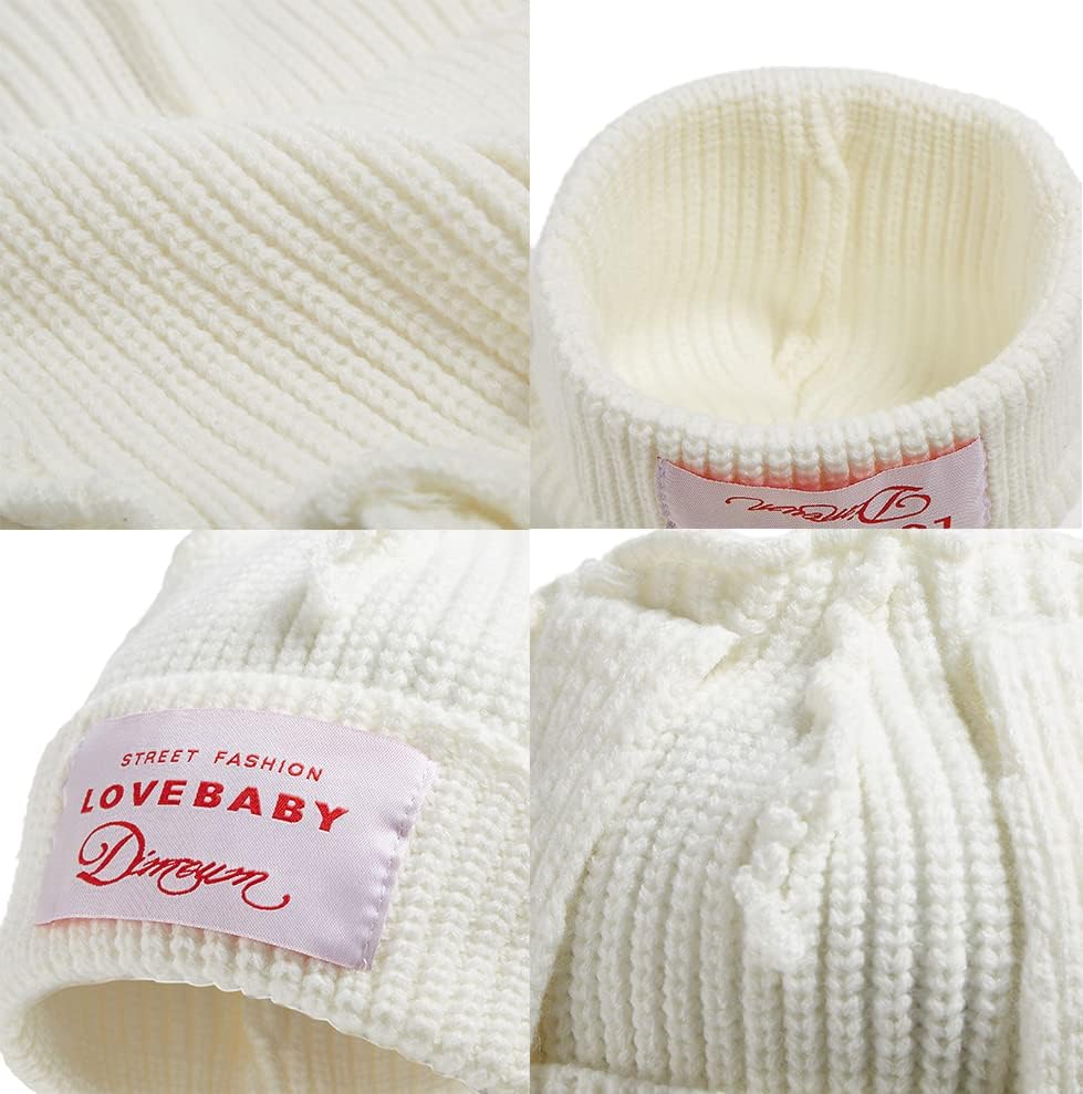 Gorro de punto con orejas largas de conejo, gorro divertido de invierno, gorro cálido de punto de conejo de ganchillo para exteriores