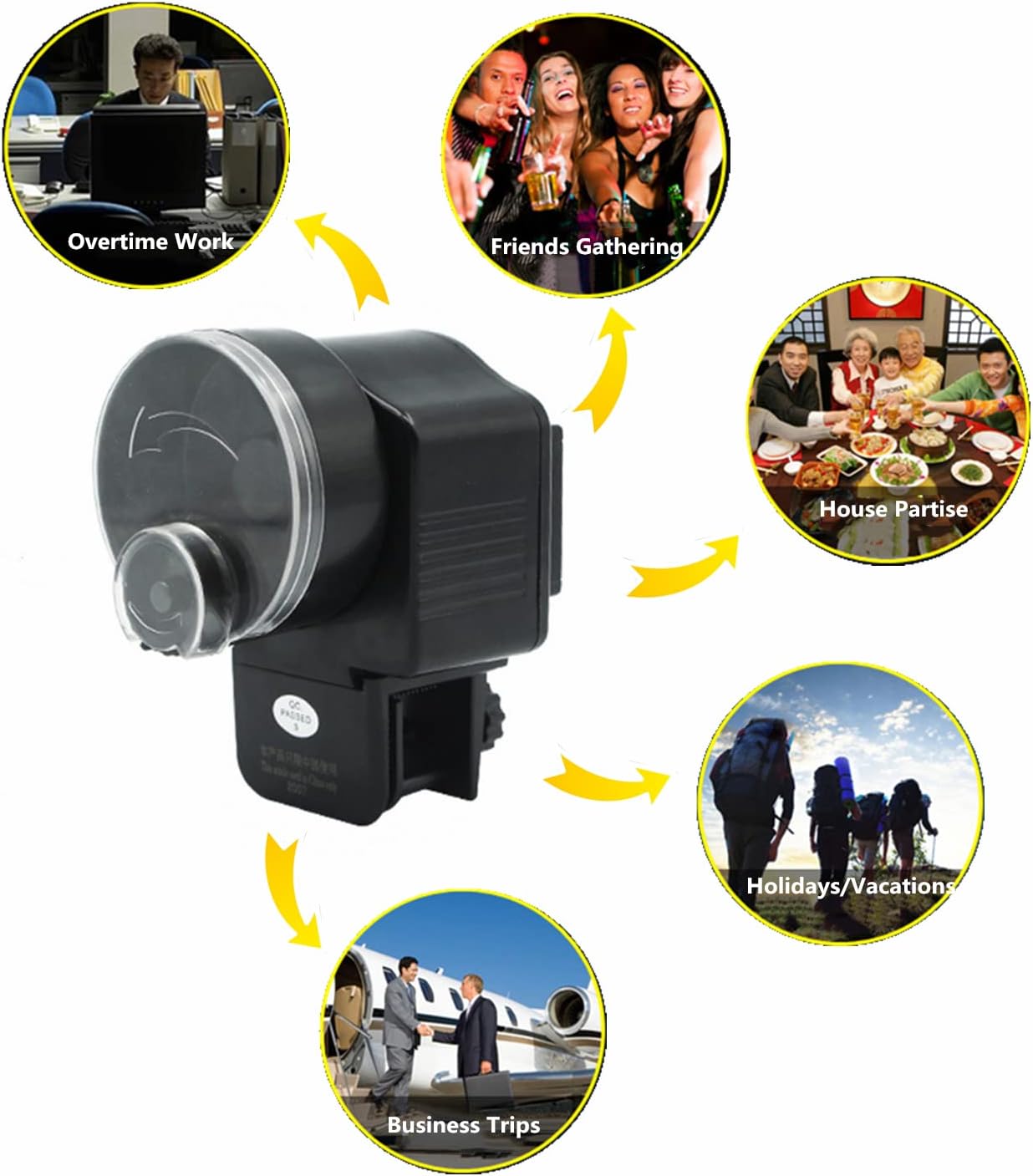 Alimentador automático de peces para acuario, pequeño dispensador automático de alimentos para mini tanque y estanque, adecuado para escamas y
