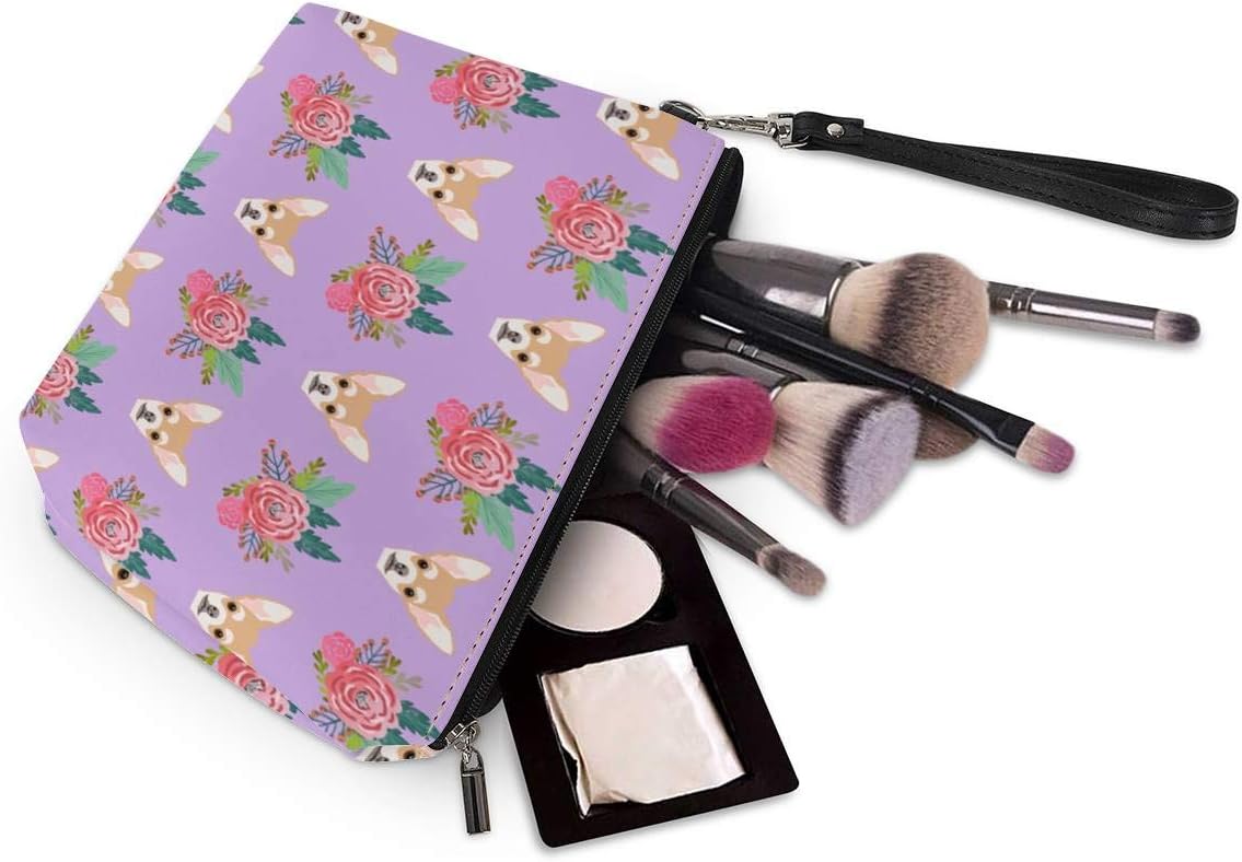 Mumeson Bolsa de viaje con cierre de cremallera, bolsa de maquillaje para adolescentes, niñas, chihuahua, rompecabezas, troiletría colgante, bolso