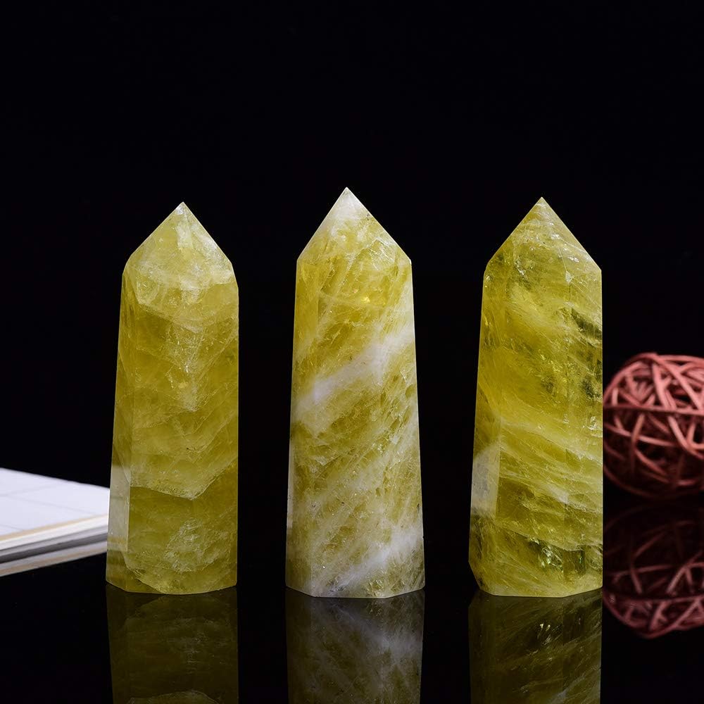 Runyangshi – 8 varitas curativas de cristal natural, varitas de cristal curativo de un solo punto, piedras de chakra reiki de 6 facetas, prisma de