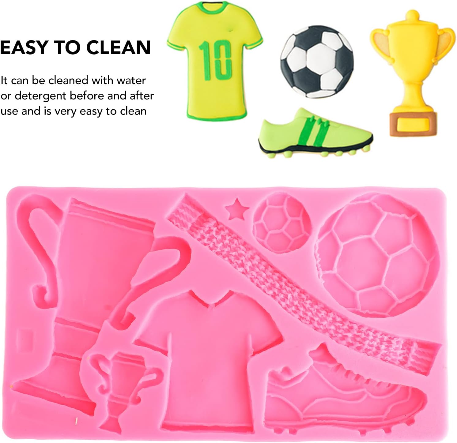 Mini Copa del Mundo de Fútbol, moldes de silicona para pastel temático, zapatos de fútbol, caramelo chocolate decorativo para cumpleaños, boda,