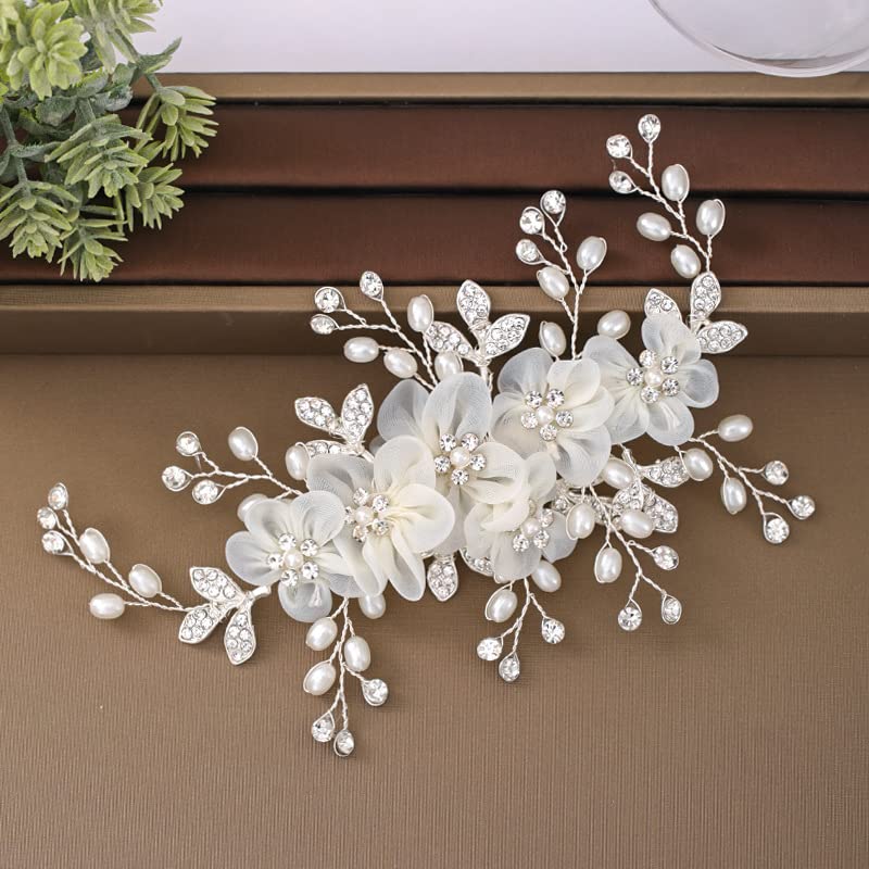 Flores de novia para el cabello de boda, vides, pieza de pelo de cristal, accesorios para el cabello de novia para mujeres y niñas
